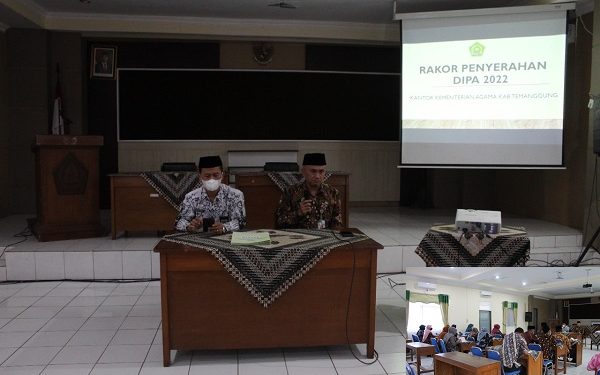 Rapat Penyerahan DIPA Tahun Anggaran 2022 Kankemenag Kab. Temanggung