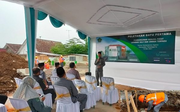 Kepala Kemenag Lakukan Peletakan Batu Pertama Pembangunan Gedung PLHUT
