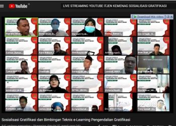 Kepala Kemenag Ikuti Zoom Meeting Sosialisasi Pengendalian Gratifikasi