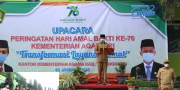 Upacara Bendera Kemenag Kab. Temanggung Dalam Rangka HAB Ke – 76 Tahun 2022
