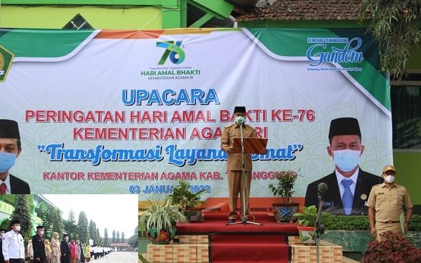Upacara Bendera Kemenag Kab. Temanggung Dalam Rangka HAB Ke – 76 Tahun 2022
