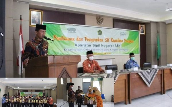 Pembinaan dan Penyerahan SK Kenaikan Pangkat pada Kemenag Kab. Temanggung