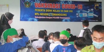 Siswa  MTsN 2 Temanggung, Lakukan Vaksinasi Covid-19 Tahap II