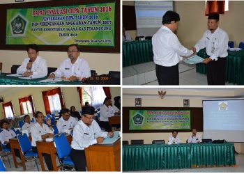 Rakor Evaluasi DIPA Tahun 2015 dan Penyerahan DIPA Tahun 2016 Kantor Kementerian Agama Kabupaten Temanggung