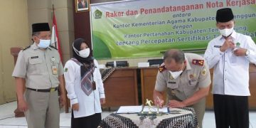 Penandatanganan Nota Kerjasama Kemenag Dan BPN