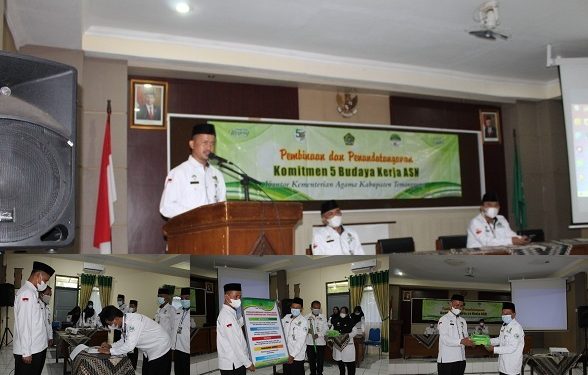 Penandatanganan Komitmen 5 Budaya Kerja di Lingkungan Kemenag Kab. Temanggung