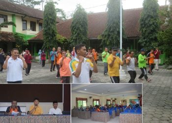 Memanfaatkan Kegiatan Pembubaran Panitia HAB Ke-74 dengan Senam Bersama