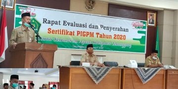 Penyerahan Sertifikat PIGPM kepada Guru Madrasah di Lingkungan Kemenag Kab. Temanggung