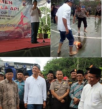 Sepak Bola Api Tradisi Dilingkungan Santri