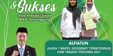 Siswa MAN Temanggung Raih Juara 1 Diajang KSM Provinsi