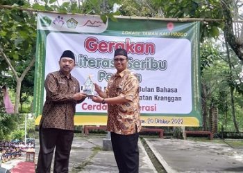 KKM MI Kranggan Gelar  Gerakan Literasi Membaca Seribu Anak
