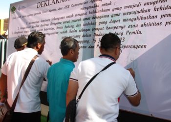 Tokoh Lintas Agama Kabupaten Temanggung Tanda Tangani Deklarasi Damai Umat Beragama