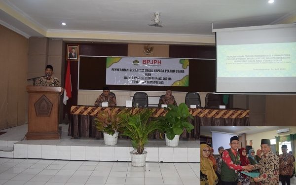 Penyerahan Sertifikat Halal dan Pengukuhan FKP3H Kankemenag Kab. Temanggung