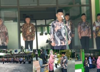 Apel Peringatan Hari Batik, Penyerahan SK Pensiun dan SK Penaikan Pangkat di Lingkungan Kankemenag Kab. Temanggung