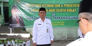 MTsN 2 Temanggung Gelar Pengukuran Arah Kiblat dalam Rangka Pemecahan Rekor MURI Hari Sejuta Kiblat