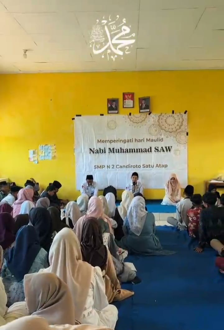 Peringatan Maulid Nabi Muhammad SAW, SMPN 2 Candiroto dan KUA Candiroto Bersinergi Meneladani Akhlak Rasulullah